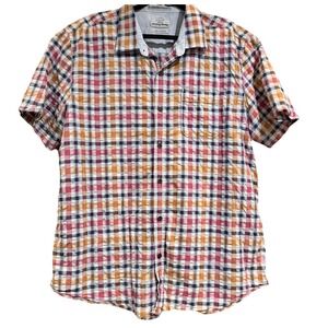 Tommy Bahama Jeans Shirt Mens XL Plaid Cotton Island Modern Fit Resort beach